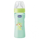 BIBERON PLASTIQUE 330ML EN SILICONE DÉCORÉ CHICCO Vert