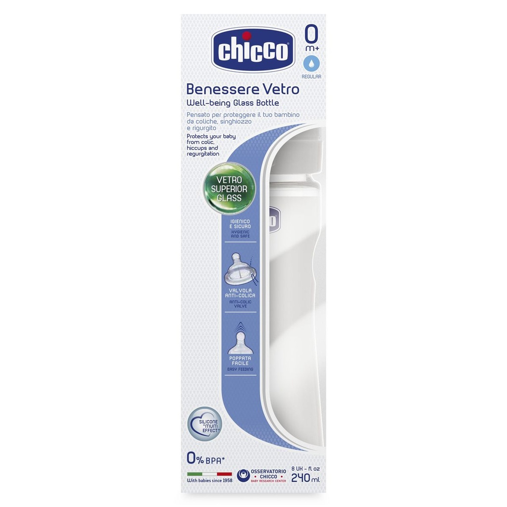 BIBERON VERRE 240ML EN SILICONE CHICCO