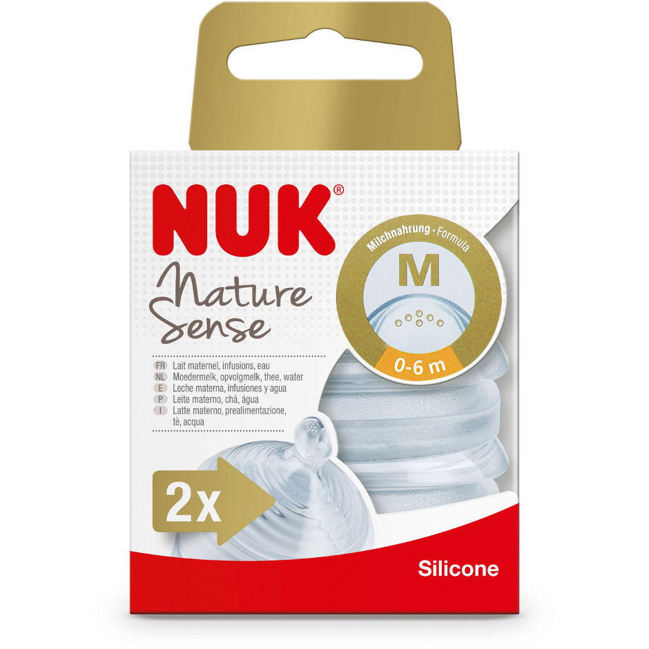 2 TETINES SILICONE NATURE SENSE 0-6 MOIS M NUK