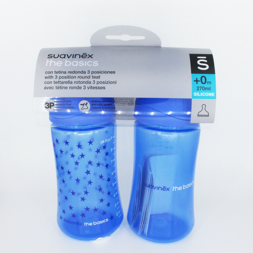 2 BIBERONS PLASTIQUE 270ML SUAVINEX