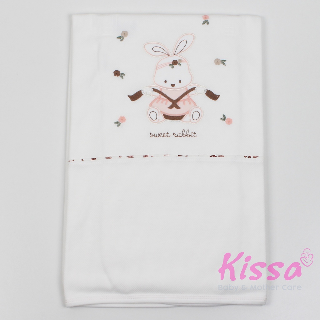 drap en coton lapin rose bebelina