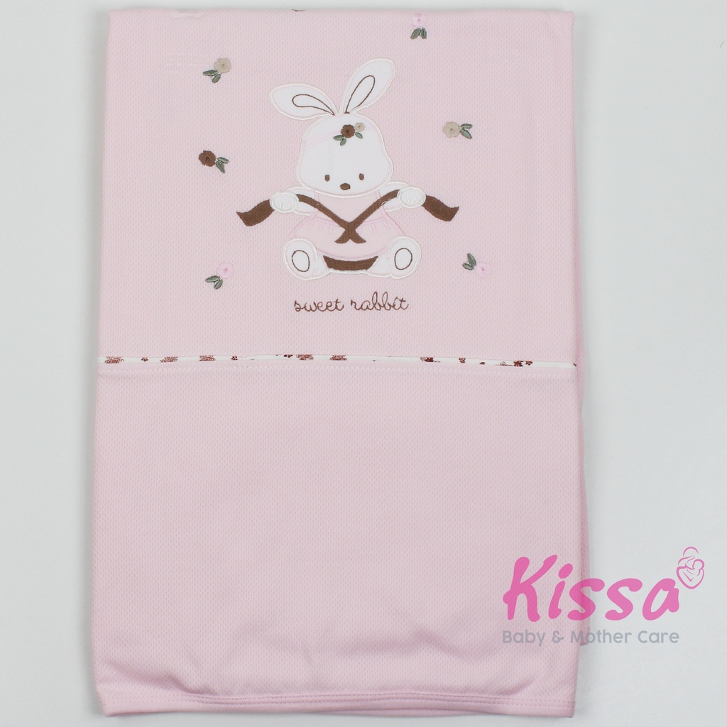 drap en coton lapin rose bebelina