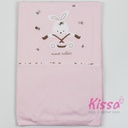 drap en coton lapin rose bebelina