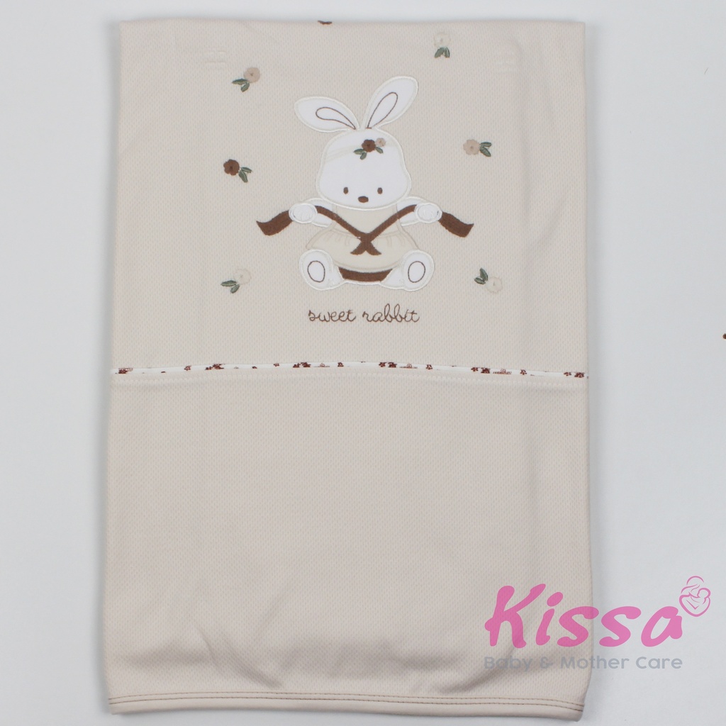 drap en coton lapin rose bebelina