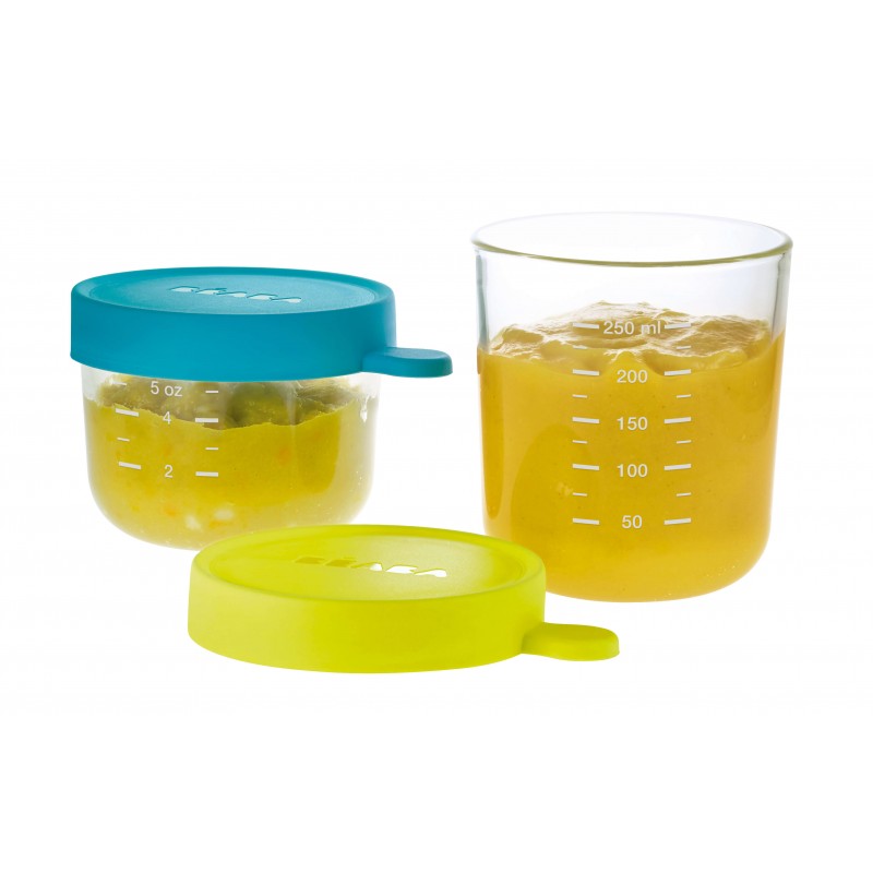 2 portes manger en verre 250ml/150ml Béaba