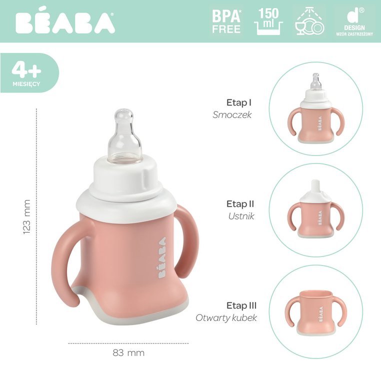 Tasse d'apprentissage 3 en 1 saumon Béaba