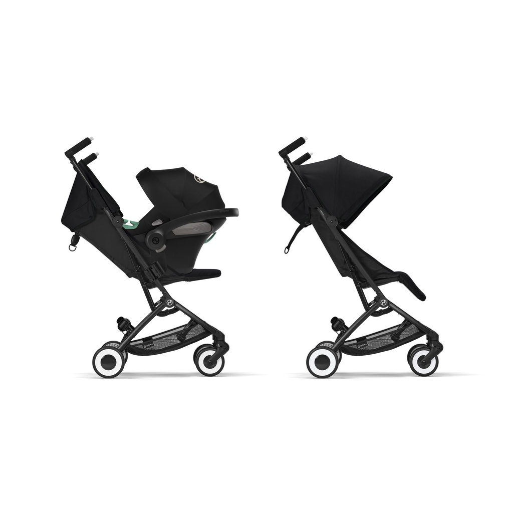 Poussette duo Cybex Libelle + coque Aton S2 i-Size Moon Black