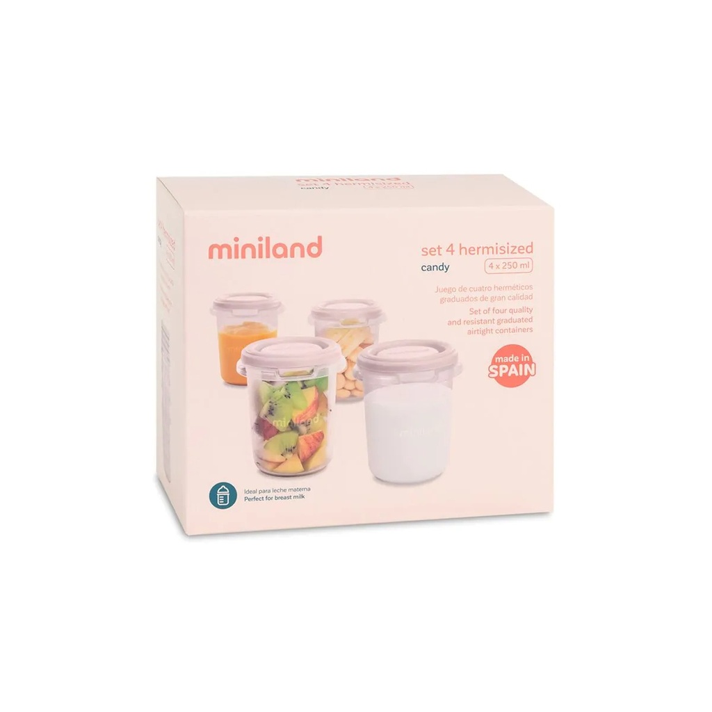 Set de 4 Boite de conservation repas 250 ML Miniland