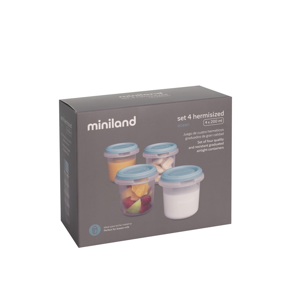 Set de 4 Boites de conservation repas 200 ML Miniland