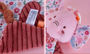 Doudou mignons éléphant et lapin roses