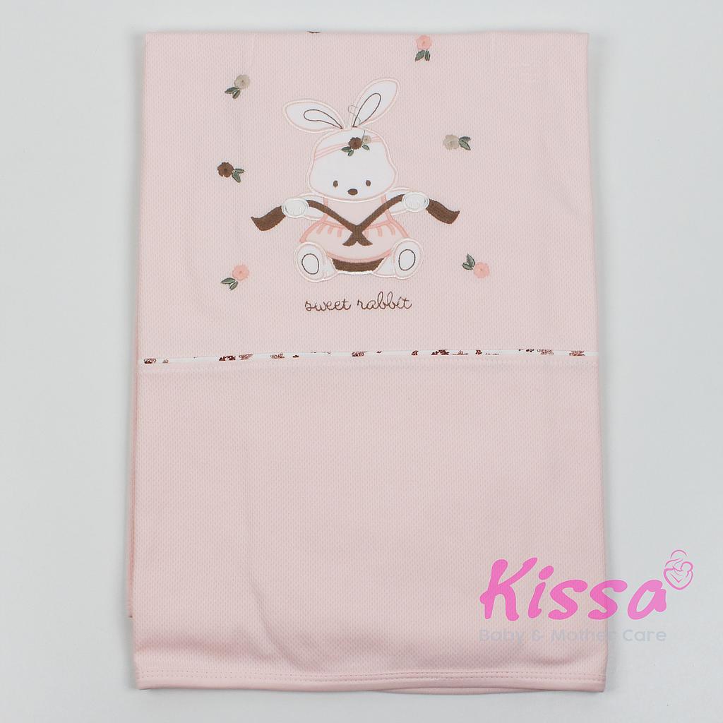 drap en coton lapin rose bebelina