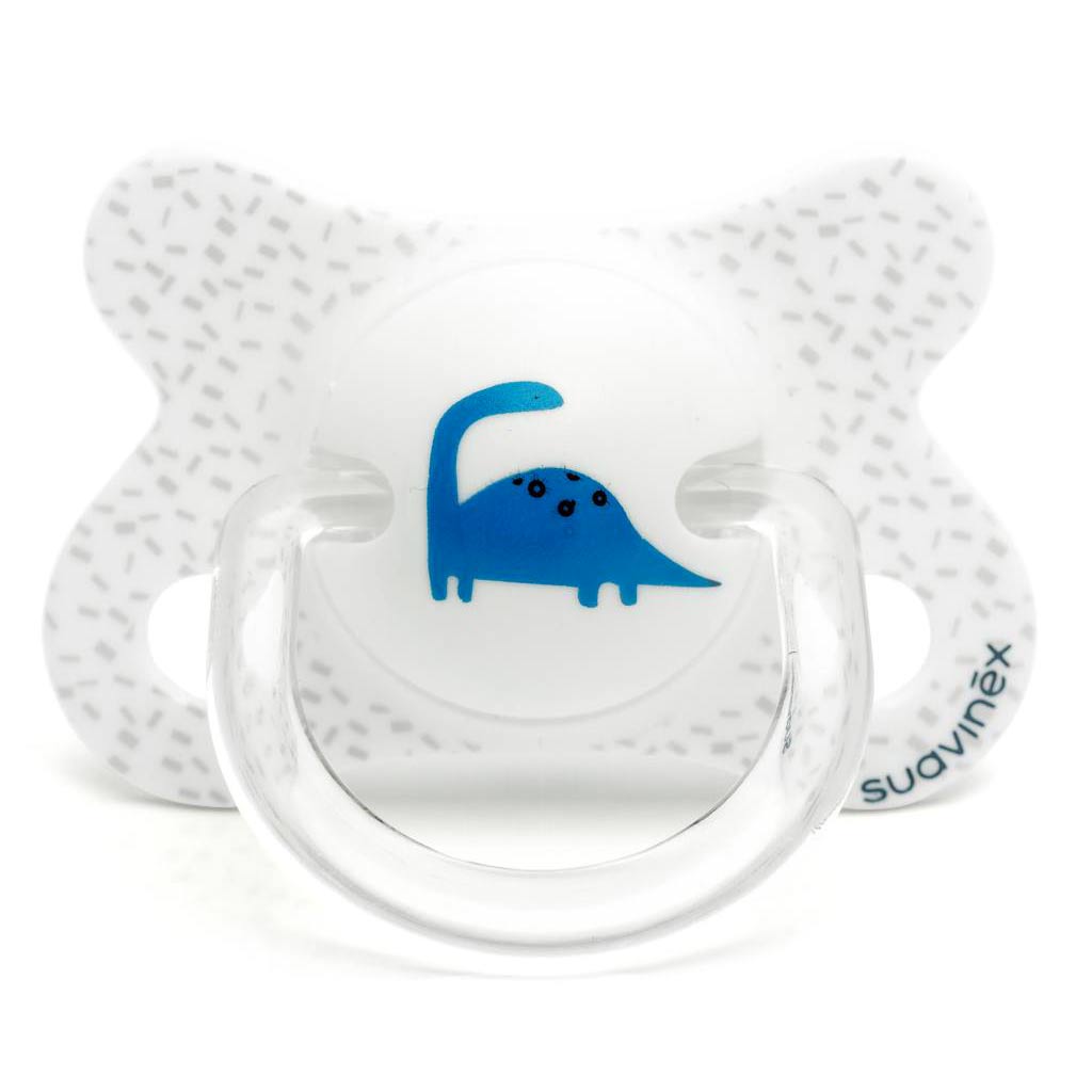 SUCETTE -2/4M DINO PHYSIOLOGIQUE EN SILICONE BLANC