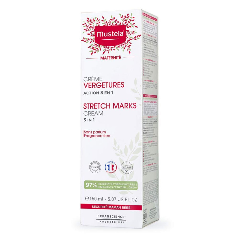 Crème prévention vergetures action 3en1 150ml mustela