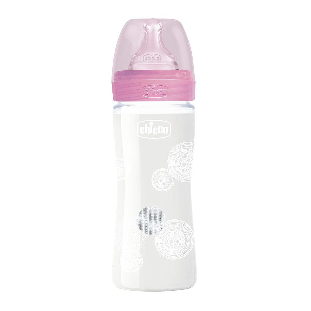 BIBERON Well-Being EN VERRE ROSE 240ML CHICCO 