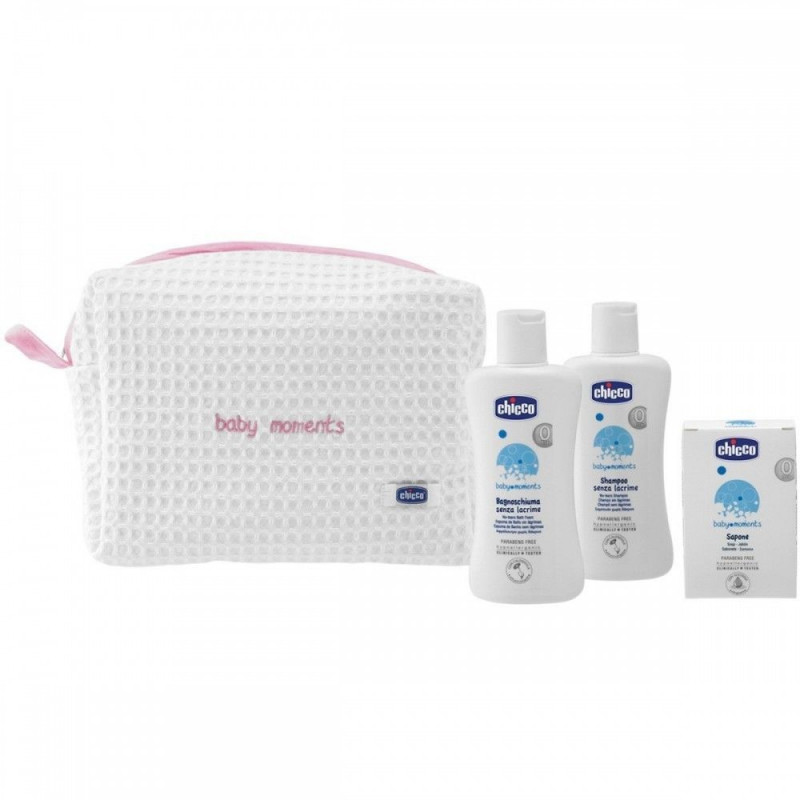 SET TROUSSE +GEL DOUCHE+SHAMP+SAVON BABY MOMENT CHICCO 