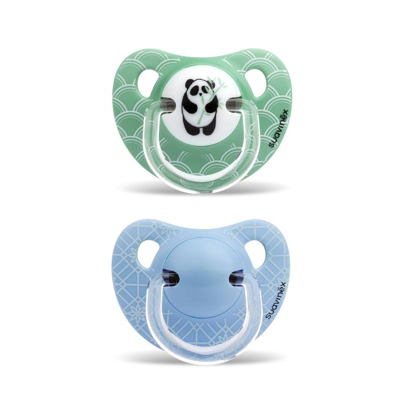 SUCETTE SILICONE 6-18M PANDA ET WEAVE 2U SUAVINEX