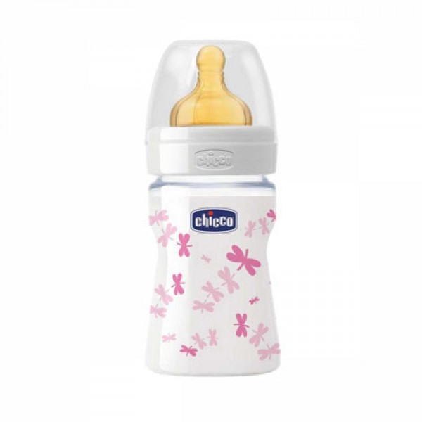 BIBERON VERRE 150ML EN LATEX DÉCORÉ GIRL CHICCO