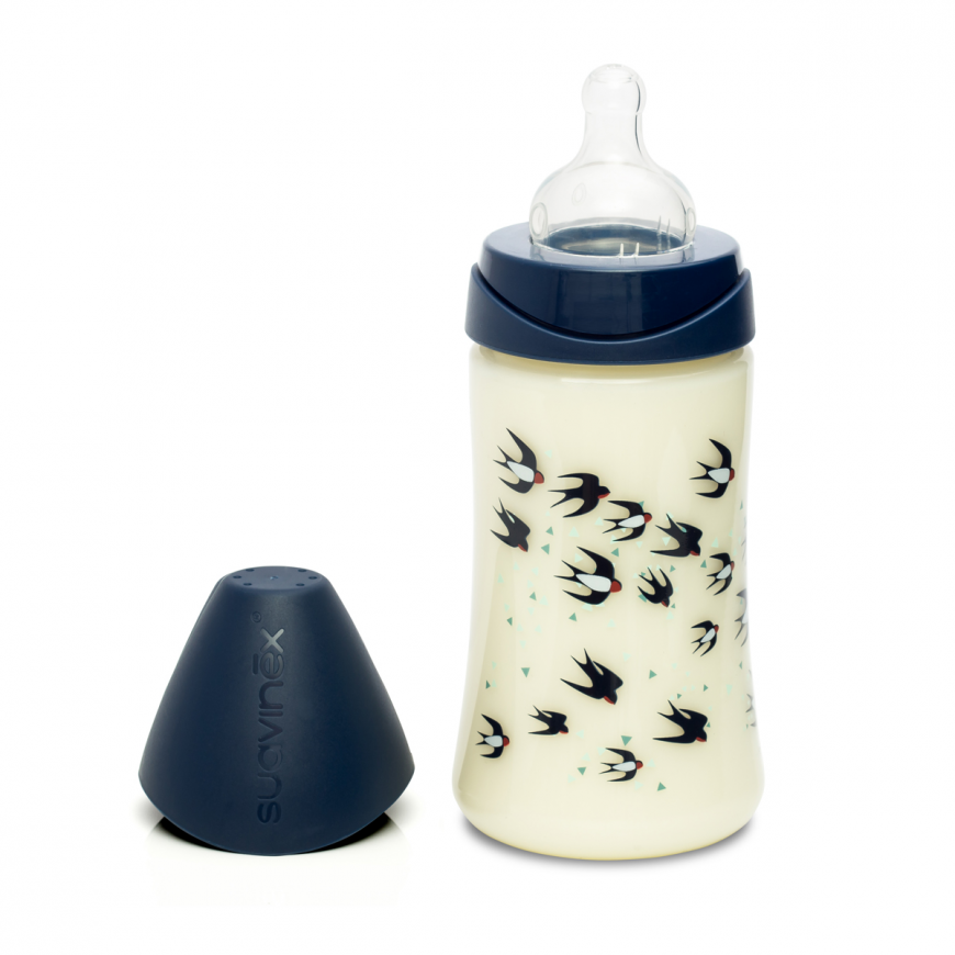 BIBERON 270ML EN SILICONE SWALLOW BLEU