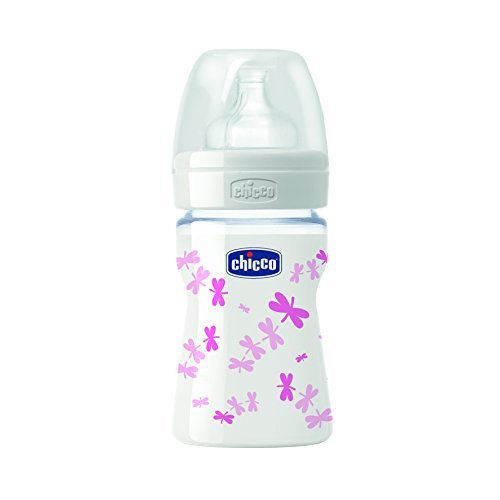 BIBERON VERRE 150ML EN SILICONE DÉCORÉ GIRL CHICCO 