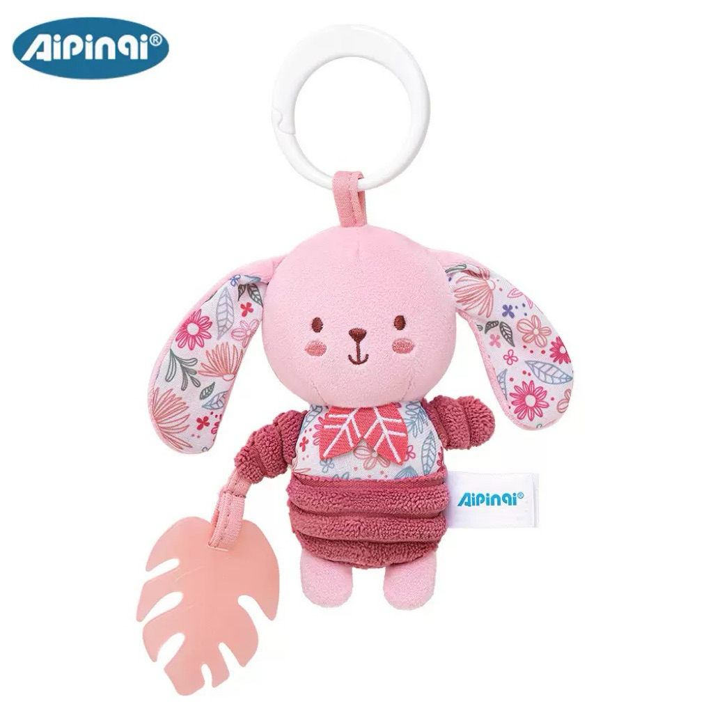 Hochet Suspendu Peluche Rose