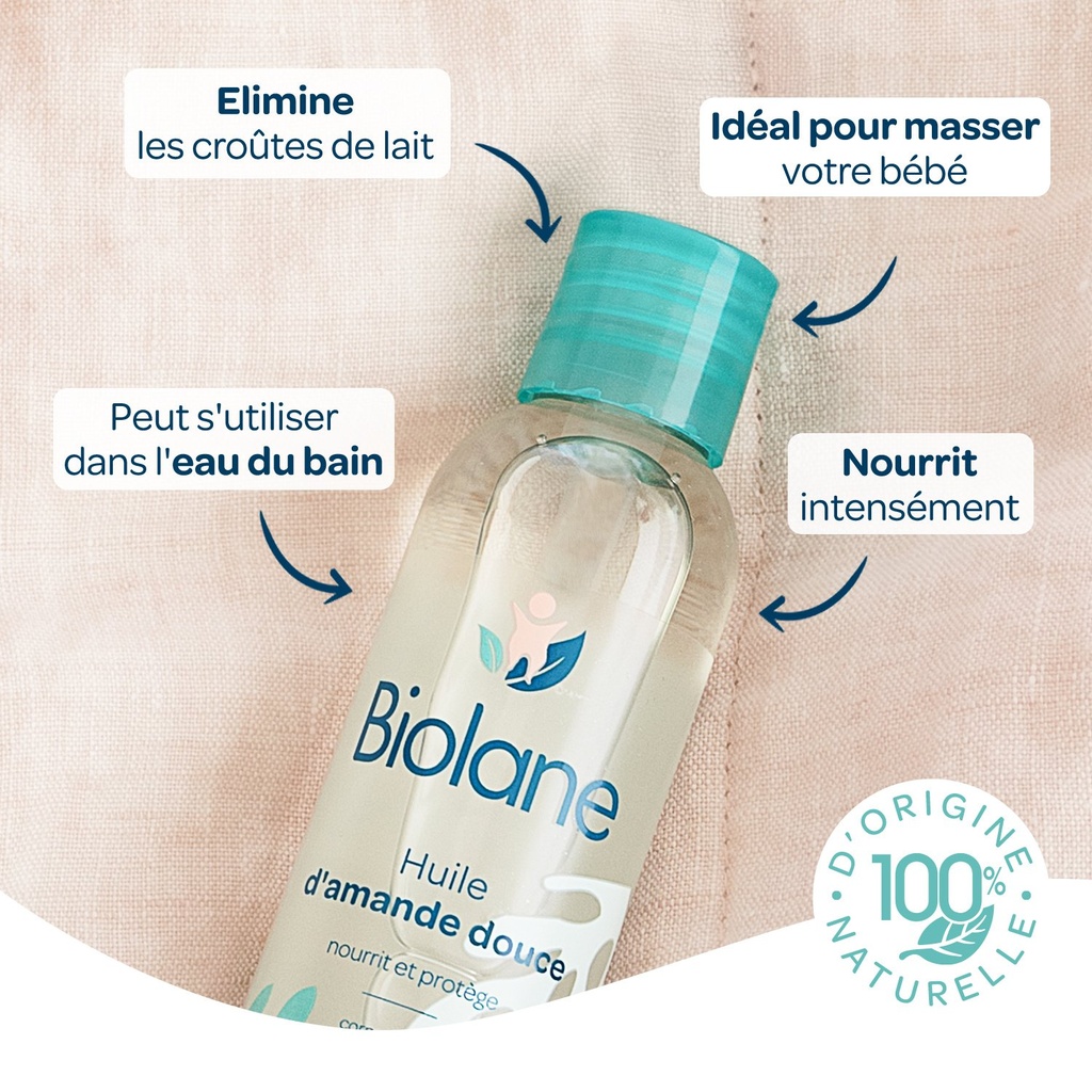Huile d'Amande Douce 75 ml- Nourrit et Protège BIOLANE