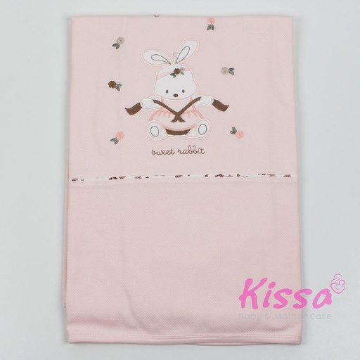 [4155] drap en coton lapin rose bebelina