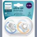 2 Sucette ultra air Animals Bleu Avent