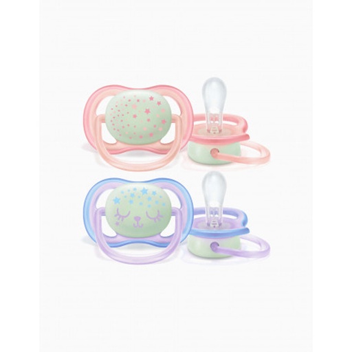 [SCF376/12] 2 Sucette Ultra Air 0-6M Rose Night Avent 