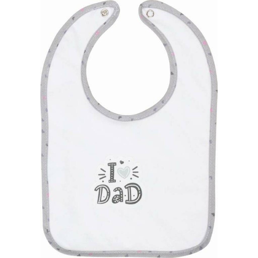 [37551] BAVETTE I LOVE DAD GRIS FREE ON