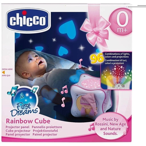 [00 002430 100 000] CHICCO VEILLEUSE CUBE ARC EN CIEL FIRST DREAMS ROSE