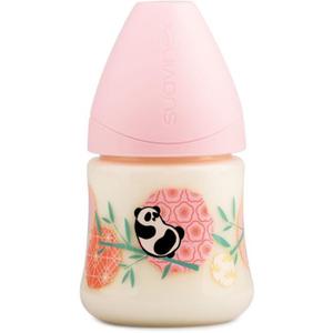 [3800141] BIBERON  SIL 0-6M 150ML FLUX LENT PANDA ROSE