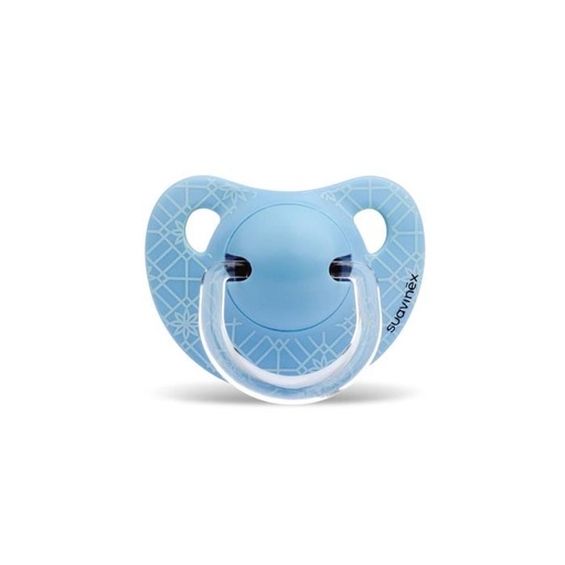 [3801065] SUCETTE PHYS SILICONE 0-6M WEAVE BLEU SUAVINEX