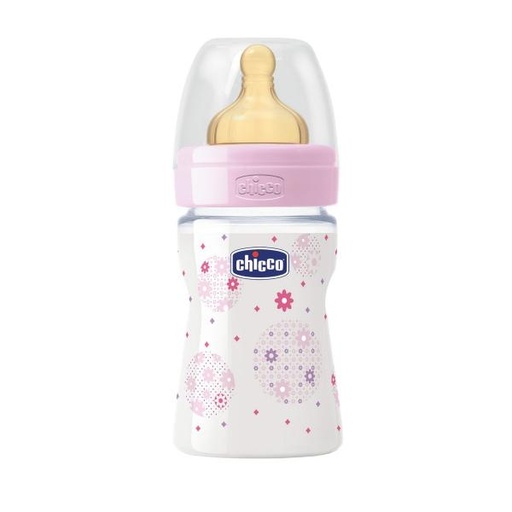 [00020610100050] BIBERON PLASTIQUE 150ML EN LATEX DÉCORÉ CHICCO 