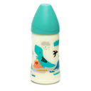 BIBERON 270ML 3P EN SILICONE LG DINO BLEU