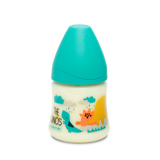 BIBERON 150ML 3P EN SILICONE LG DINO BLEU 