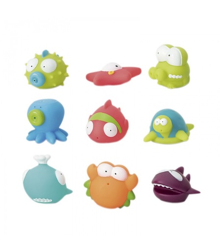 [TL821-1] Boite de 9 jouets de bain Marin Olmitos