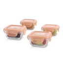 Set de 4 boite de conservation en verre naturSquare Bunny MINILAND